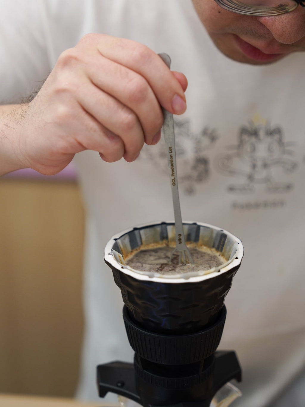 WING used during pour-over bloom